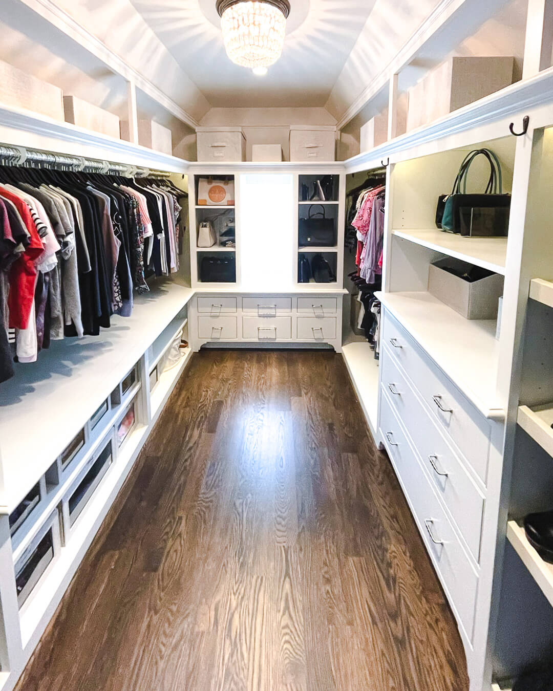 Organized luxury primary closet in rye nh