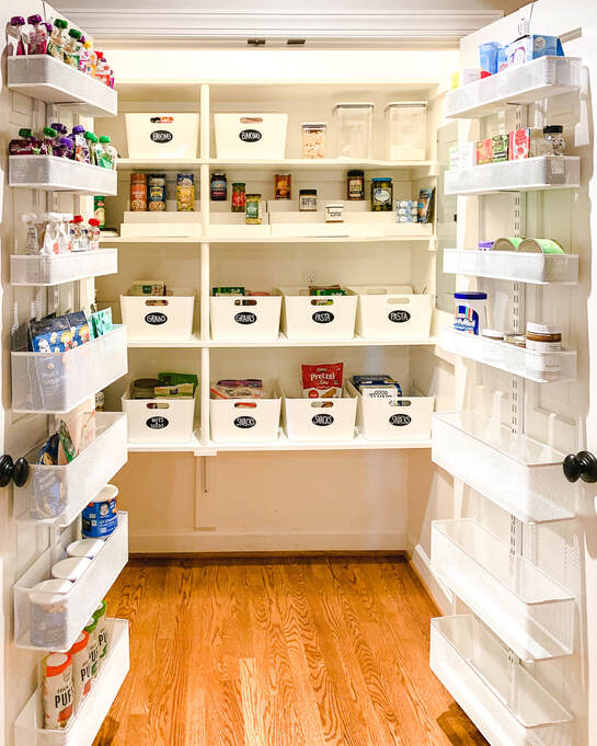 Professionally organized pantry with door organizer racks in cary nc